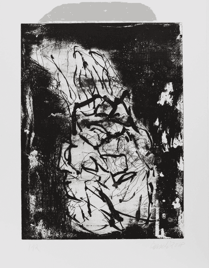 Georg Baselitz, ‘Frank Auberbach’, 2018, Print, Etching with sugar lift aquatint on Somerset White Satin 300, null, Numbered, Dated