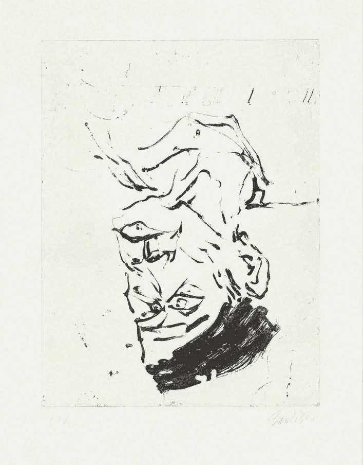 Georg Baselitz, ‘Heckel II’, 2018, Print, Etching and aquatint, Alan Cristea Gallery, Numbered, Dated