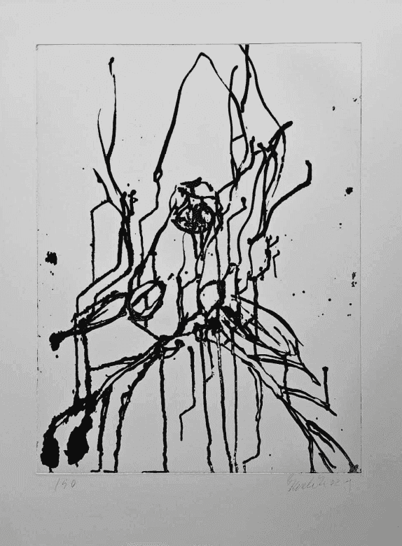 Georg Baselitz, ‘Hirsch I Schwarz’, 2022, Print, Etching, null, Numbered, Dated