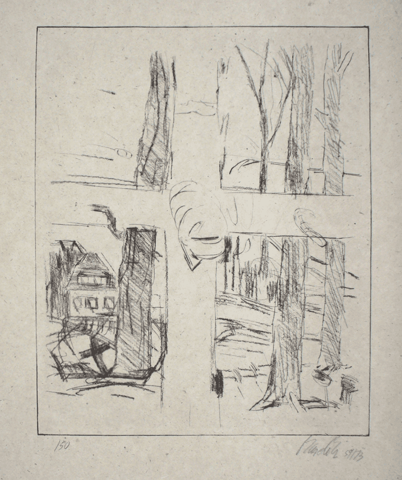 Georg Baselitz, ‘Kreuz’, 1973, Print, Etching, drypoint etching on copper (after a drawing from 1964), null, Numbered, Dated