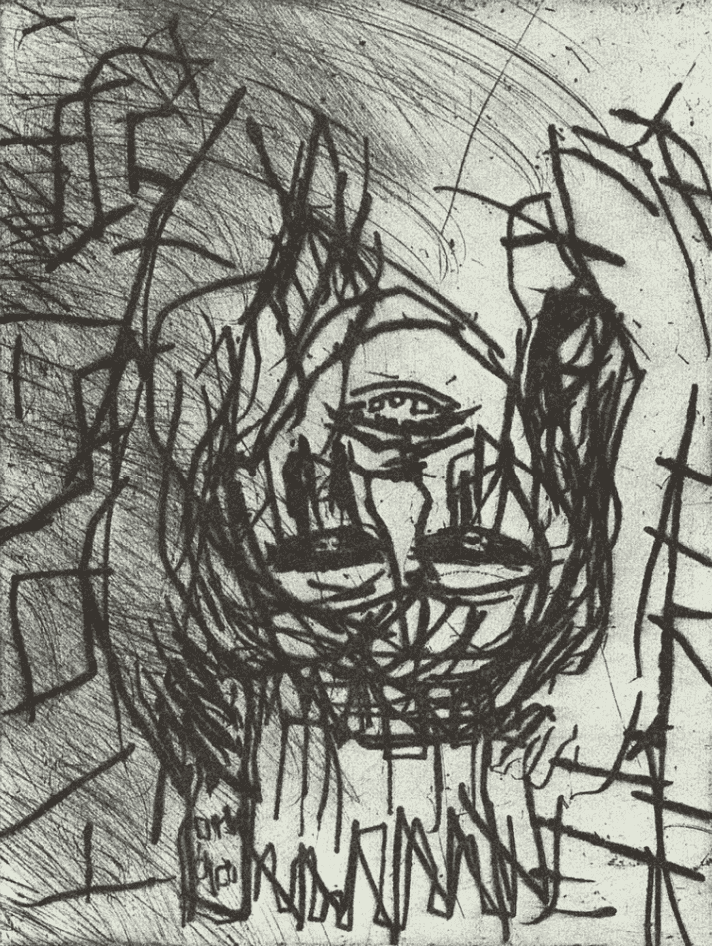 Georg Baselitz, ‘Mädchen mit Harmonika I’, 1988, Print, Drypoint b/w, null, 