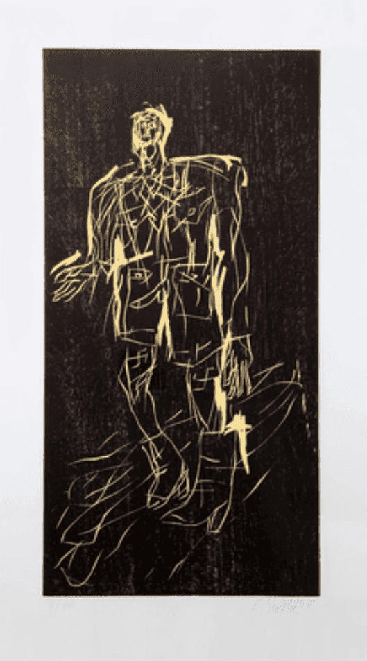 Georg Baselitz, ‘Poet in Stiefeln (Remix)’, 2008, Print, Colour woodcut on different coloured primed Japan paper, Atelier Till Varcas, Numbered, Dated