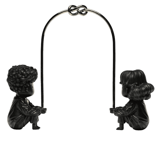 Giorgiko, ‘Unacquainted Friends’, 2023, Sculpture, Patinated bronze sculpture with a gold painted copper arch, Avant Arte, Numbered