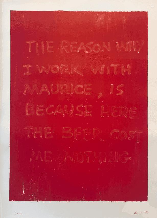 Gunther Forg, ‘The Reason Why I Work With Maurice ...’, 1990, Print, Color Lithograph, null, Numbered, Dated