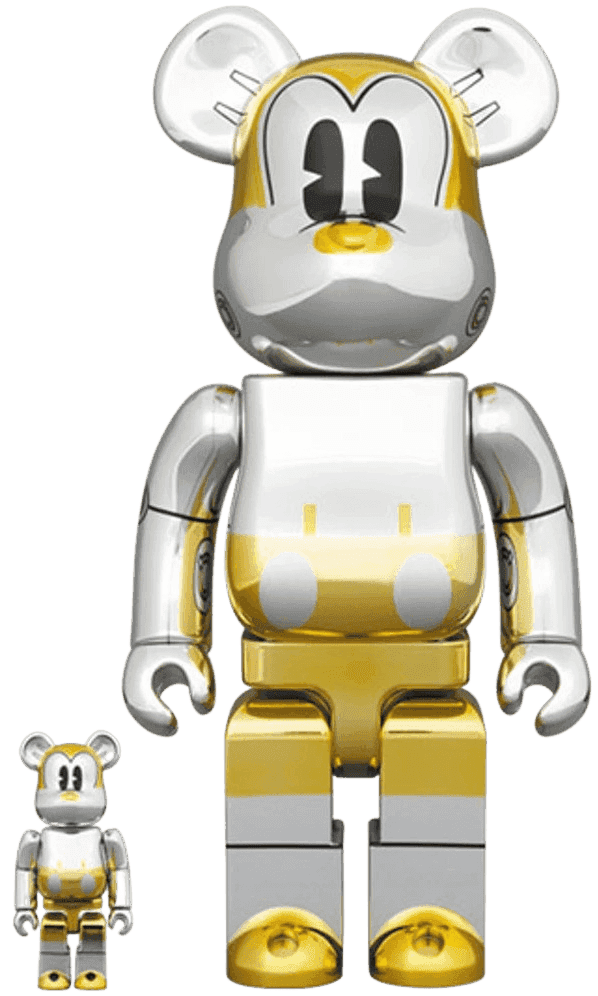 Hajime Sorayama, ‘Disney Future Mickey 100% & 400% Set’, 2021, Sculpture, Acrylonitrile Butadiene Styrene, Medicom Toy, 