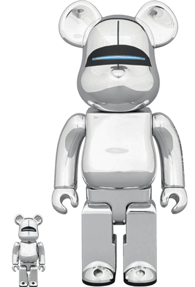 Hajime Sorayama, ‘Sexy Robot 100% & 400% Set (Silver)’, 2017, Sculpture, Acrylonitrile Butadiene Styrene, Medicom Toy, 