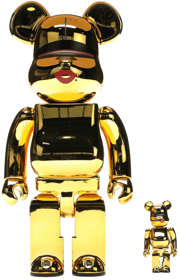 Hajime Sorayama, ‘Tyga 100% & 400% Set (Gold)’, 2018, Sculpture, Acrylonitrile Butadiene Styrene, Medicom Toy, 