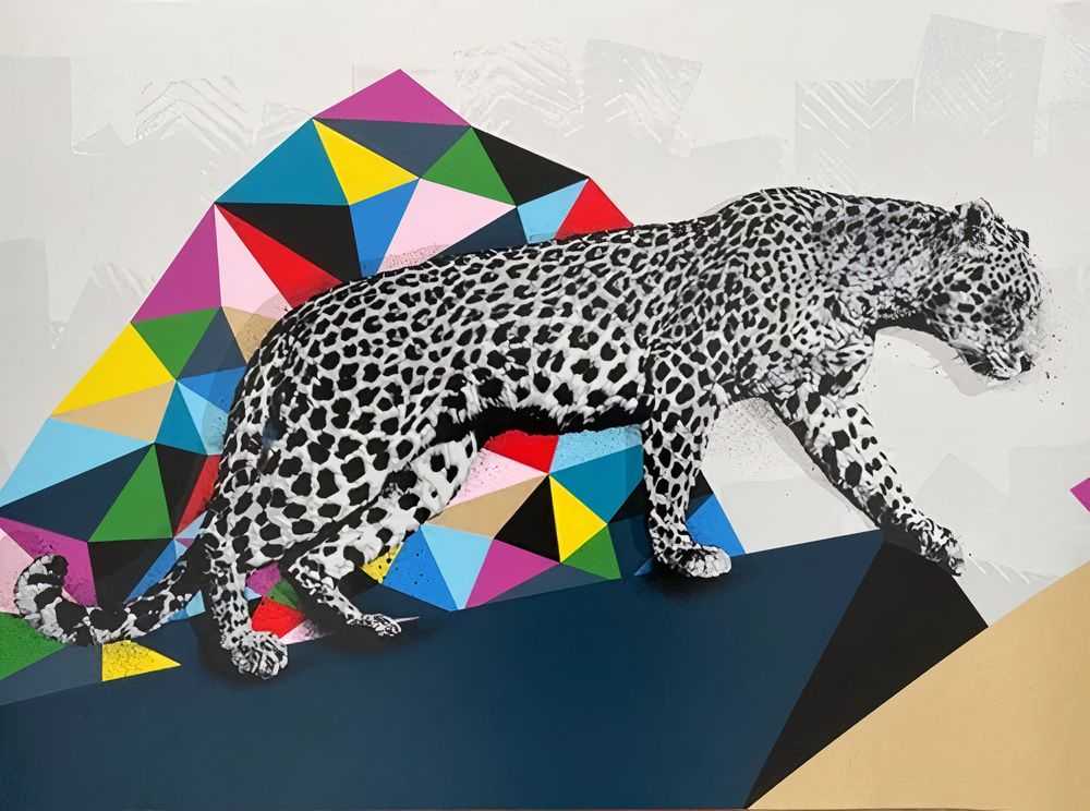 Hama Woods, ‘Leopard (Grey)’, 06-12-2020, Print, 22 Colour screenprint on Somerset 300 gsm paper, Graffiti Prints, Numbered