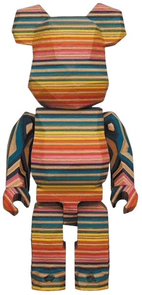Haroshi, ‘Bearbrick Karimoku (Polygon)’, 2021, Sculpture, Repurposed skate deck maple wood multiple, Medicom Toy, 
