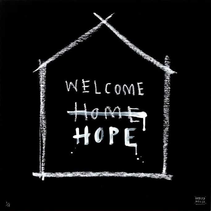 Hayley Welsh, ‘Welcome Home Hope (White)’, 2022, Print, Mixed media on wood, Self released, Numbered, Handfinished