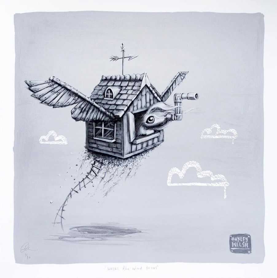 Hayley Welsh, ‘Where the Wind Blows’, 2020, Print, Archival giclée on textured cotton rag 310g/m² with artist embellished silver details, Self released, Numbered, Handfinished