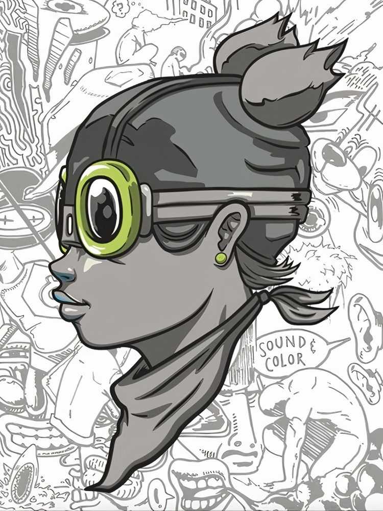 Hebru Brantley, ‘Beyond Kirby (Lil Momma) (Grey Momma)’, 2016, Print, 8 colour Hand Pulled screenprint on Mohawk Superfine UltraWhite, 160 lb cover, Deckled Edges, Vertical Gallery, Numbered