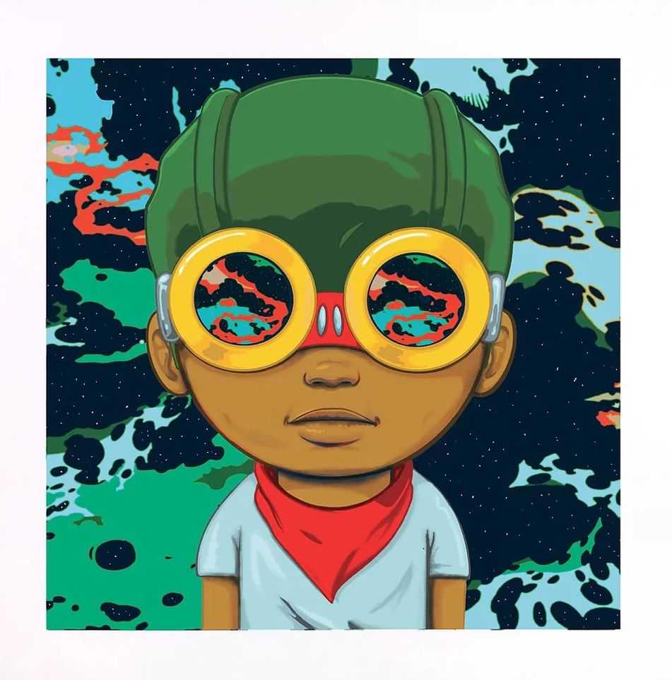 Hebru Brantley, ‘Space Is The Place’, 2021, Print, 25 colour silk screen on Canson Edition 250g Paper, Megumi Ogita Gallery, Numbered