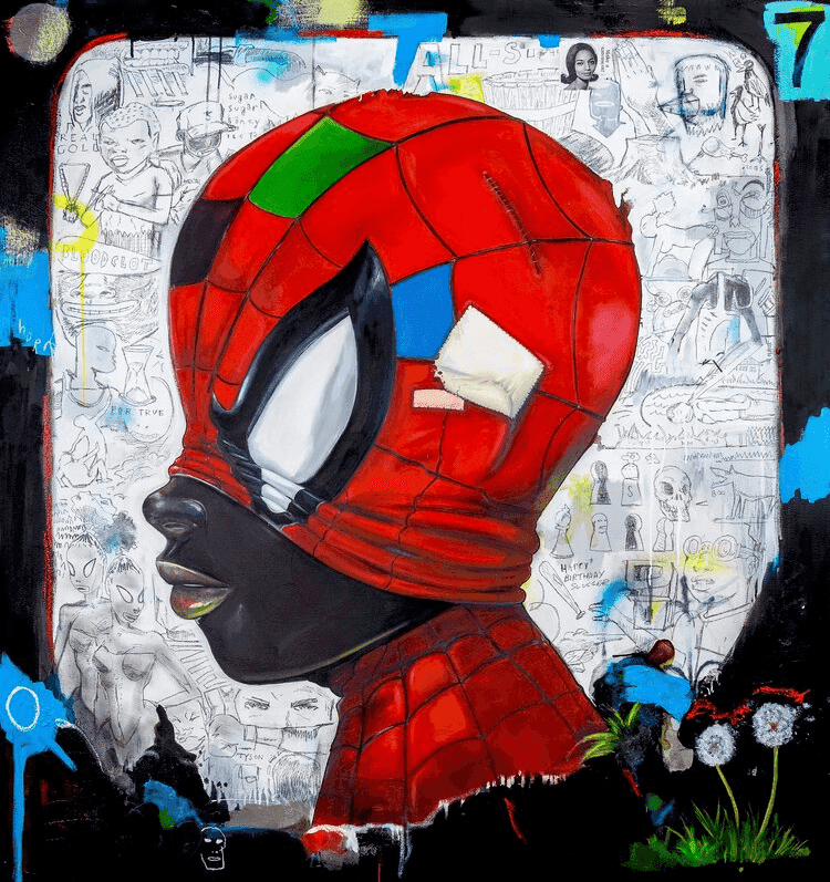 Hebru Brantley, ‘The Webs We Weave’, 2019, Print, Lithograph in colours on Museum Cotton Smooth Rag paper, Self-released, Numbered