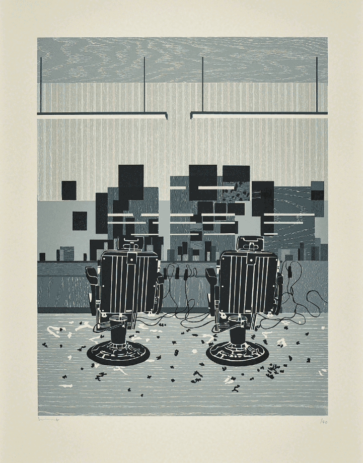 Hurvin Anderson, ‘Barbershop Print’, 2010, Print, Woodcut and screenprint in colours, on Lana Royal paper, with full margins., null, Numbered