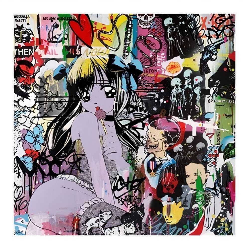 Hush, ‘Paranoid City Blues (Nine Lives)’, 25-02-2010, Print, Silkscreen and Giclee on Hand Torn Paper, Harwood King Fine Arts, Numbered
