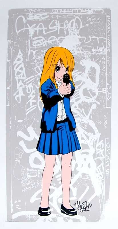 Hush, ‘G Girl (Blue)’, 30-04-2009, Print, Five Colour Screen Print with Spot Varnish, Zero Cool Gallery, Numbered