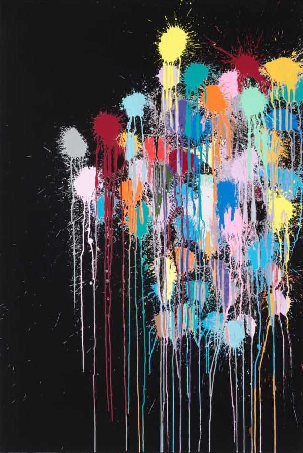 Ian Davenport, ‘Colour Splat Edge (Black)’, 2017, Print, Screenprint on Velin Arches Black 250gsm, null, Numbered