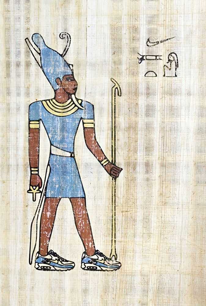 Imbue, ‘Nike Dynasty 2’, 02-07-2014, Print, Print on real Egyptian papyrus paper with hand painted gold elements, Artobox, Numbered, Handfinished