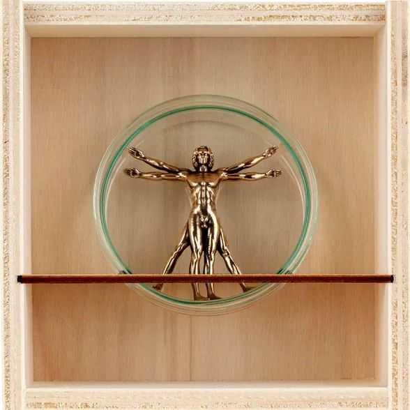 Imbue, ‘Vitruvian Man (Bronze)’, 2022, Sculpture, Solid bronze figure with Petri dish, Imbue Source, Numbered