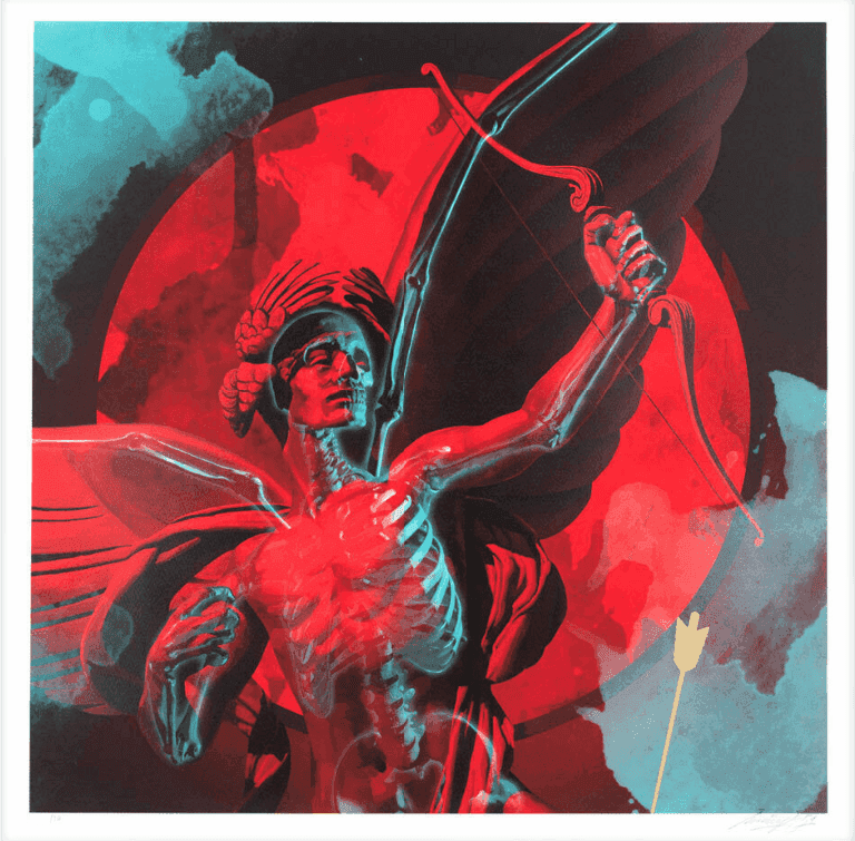 Insane51, ‘Eros’, 2020, Print, 5-Color Screen Print with Gloss Varnish, Metallic Gold Ink on Hand-Deckled 300gsm Somerset Satin Paper, null, 