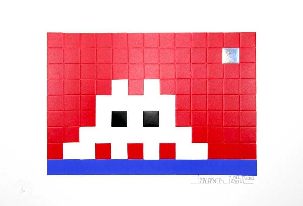 Invader, ‘Home (Neptune)’, 2010, Print, Embossed screenprint printed with reflective foil inks, Pictures on Walls, Numbered, Dated