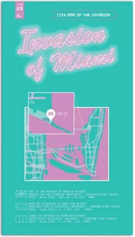 Invader, ‘Invasion Map of Miami’, 2012, Book, Offset lithograph, 4 colors processed on both sides., null, 