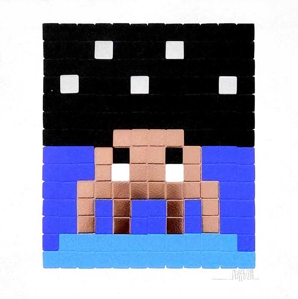 Invader, ‘Space One (Gold)’, 2013, Print, 6 colours screenprint somerset satin white 300gsm paper, (foil white eyes) and embossed, Pictures on Walls, Numbered, Dated