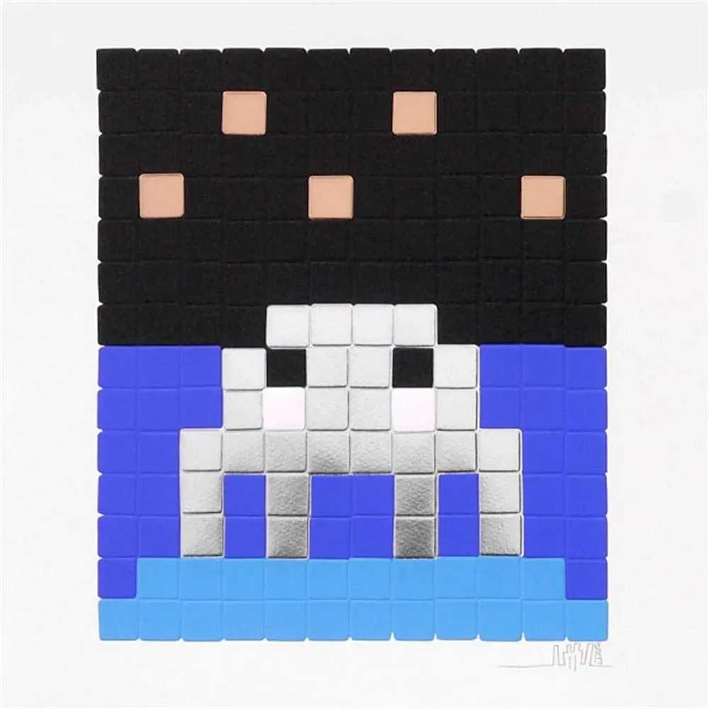 Invader, ‘Space One (Silver)’, 2013, Print, 6 colours screenprint somerset satin white 300gsm paper, (foil white eyes) and embossed, Pictures on Walls, Numbered, Dated