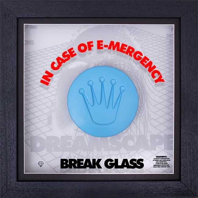 JJ Adams, ‘Disco Biscuits (Rolex)’, 2024, Print, Presented in a Shadow Box Frame with adapted 90s Rave "Dreamscape" Poster, null, Framed