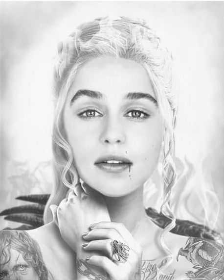 JJ Adams, ‘Fire and Blood (B/W)’, 2017, Print, Giclee On Paper, Wishbone, Numbered