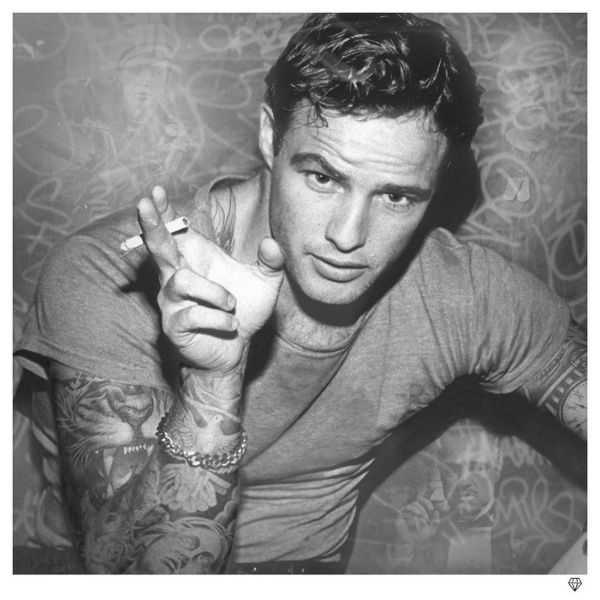 JJ Adams, ‘Smoking Gun Brando (B/W)’, 2021, Print, Giclee On Paper, Wishbone, Numbered