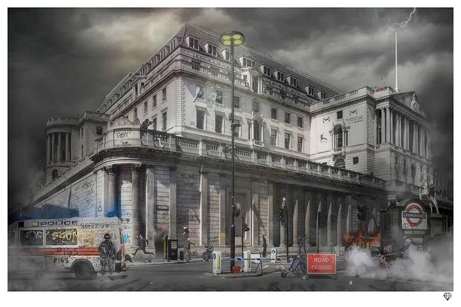 JJ Adams, ‘Wunch of Bankers’, 2018, Print, Giclee On Paper, Wishbone, Numbered, Framed