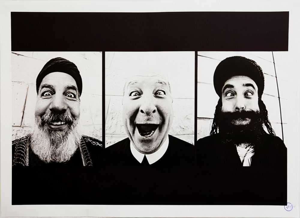 JR, ‘Holy Triptych’, 2011, Print, 4 colours lithography printed with Marinoni machine on white BFK Rives 270gsm, Social Animals, Numbered, Dated