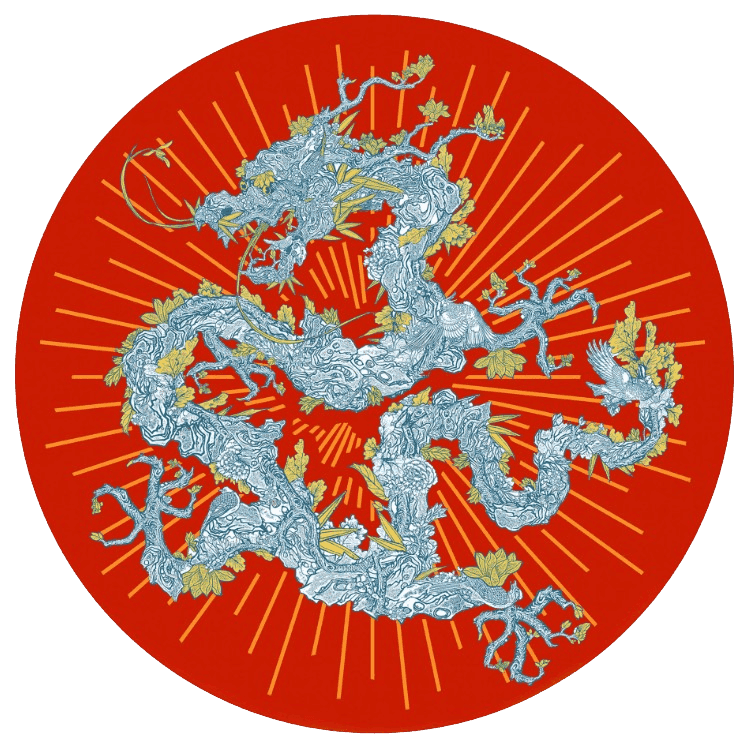Jacky Tsai, ‘Floral Dragon’, 2024, Print, 12 layer screenprint with gold leaf embellishment and glow in the dark ink, on Somerset satin paper, Unit London, Numbered