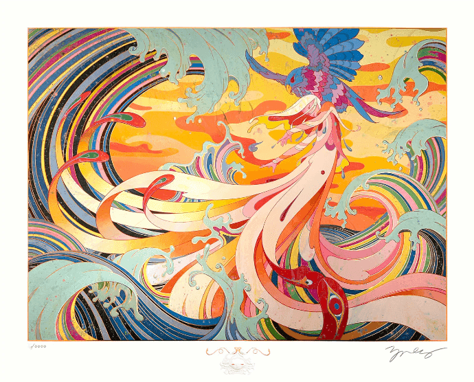 James Jean, ‘Adrift IV’, 2024, Print, Intricate holographic and foil detailing. Sculptural glass-like details and enhancements., Self Released, Numbered