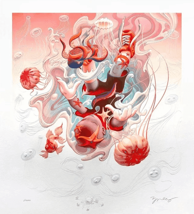 James Jean, ‘Descendent VI’, 2024, Print, Intricate holographic and foil detailing, Self-released, Numbered