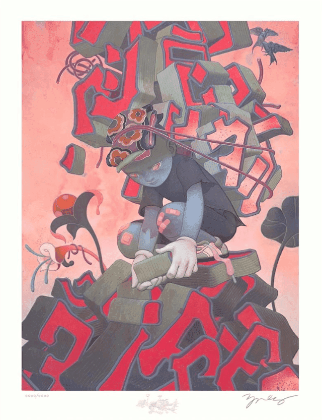 James Jean, ‘Mountain’, 2024, Print, Intricate foil detailing, Self-released, Numbered