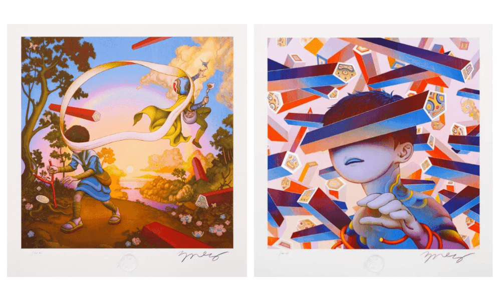 James Jean, ‘Quest I and Quest II Print Set’, 2023, Print, Embellished print , with multiple sculptural enhancements and foil detailing, Gallery All, 