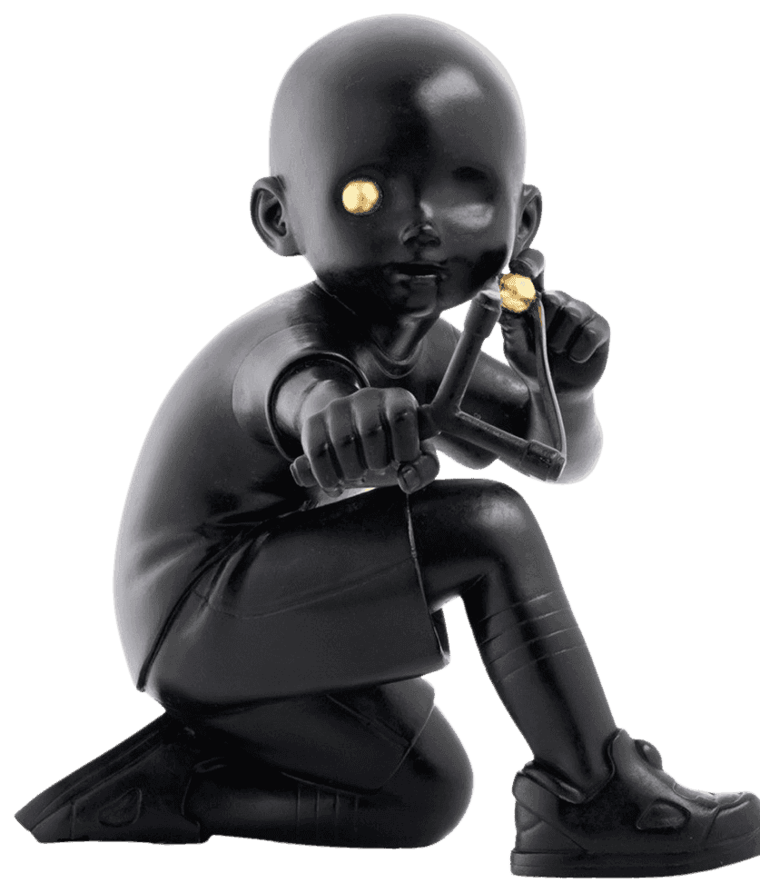 James Jean, ‘Slingshot (Bronze)’, 20-05-2019, Sculpture, Bronze All black with eyes coated in gold, Avant Arte, Numbered