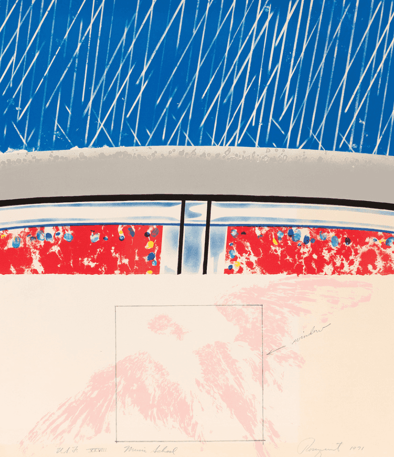 James Rosenquist, ‘Music School, from Cold Light Series’, 1971, Print, 9-color lithograph printed on 2 sheets of paper, Graphicstudio/USF, Numbered, Dated