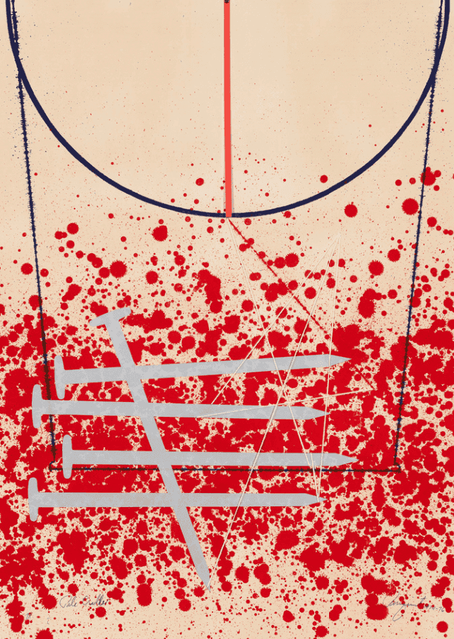 James Rosenquist, ‘Pale Cradle’, 1976, Print, 3-color lithograph and screenprint combination with collage and embroidery, Graphicstudio/USF, Numbered