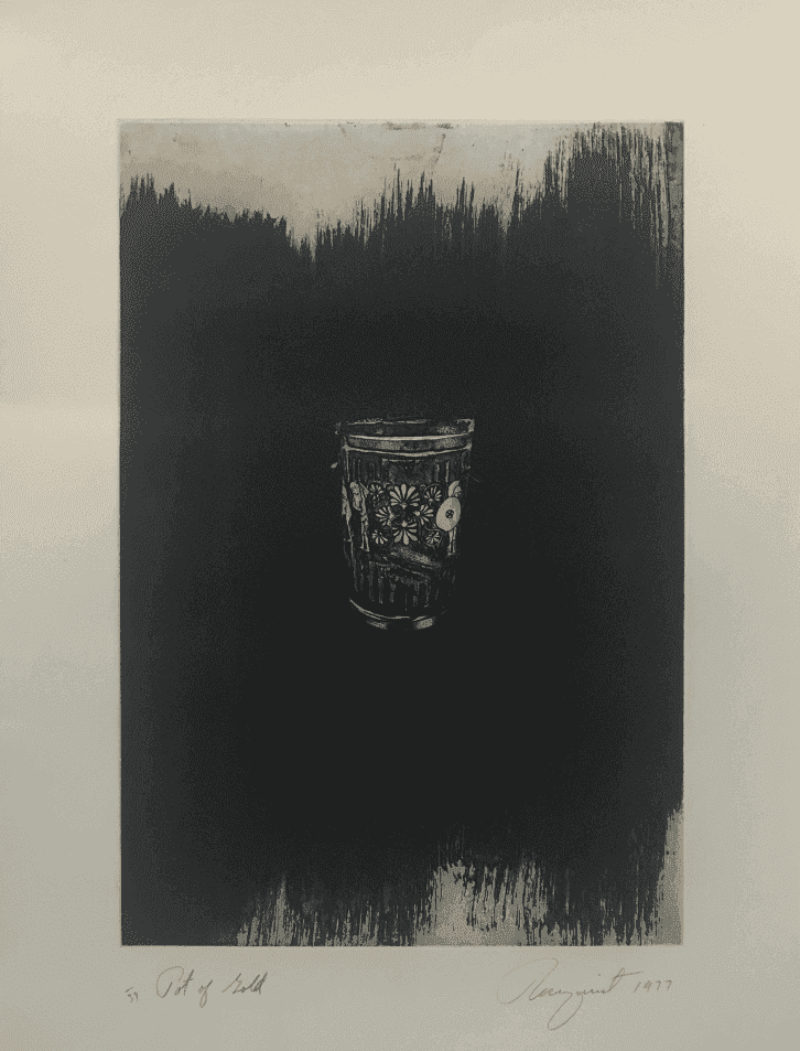 James Rosenquist, ‘Pot of Gold’, 1977, Print, Color Etching and Aquatint with Applied Gold Leaf, null, Numbered, Dated