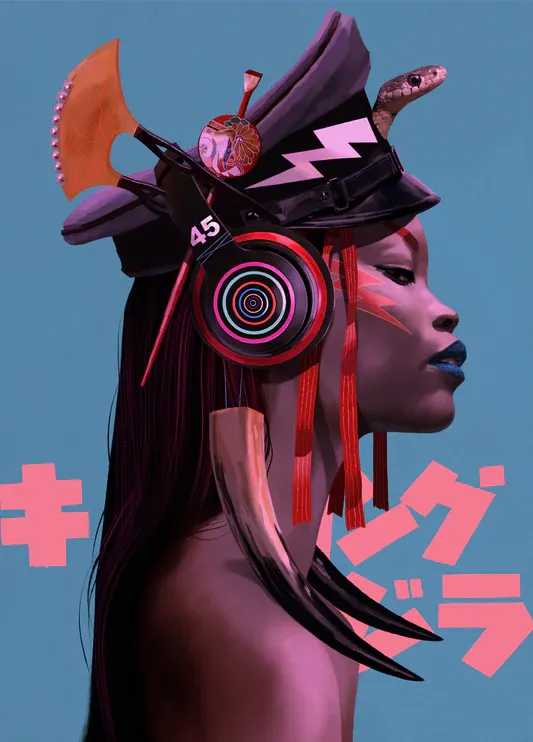 Jamie Hewlett, ‘Snake Head Rattle’, 08-12-2023, Print, Archival Inkjet with Fluro Red Screenprint Overlay on Somerset Satin Enhanced 330gsm Paper, Self-released, Numbered