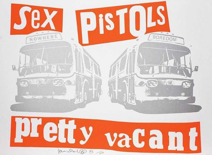Jamie Reid, ‘Pretty Vacant (Orange & Silver)’, 1997, Print, Screen print in colours on artificial paper, Artificial Gallery, Numbered, Dated