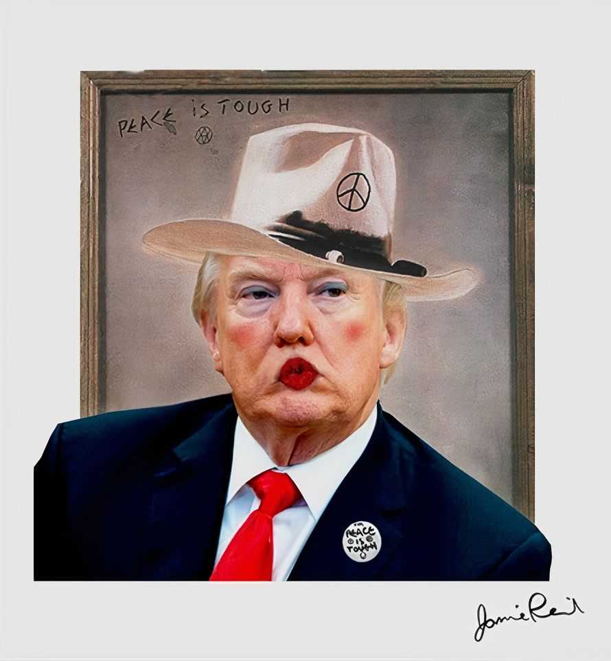 Jamie Reid, ‘Trump! Peace Fucker!! (Signed)’, 26-10-2018, Print, Archival reproduction print on heavy matt stock, L 13 Light Industrial Workshop, Numbered