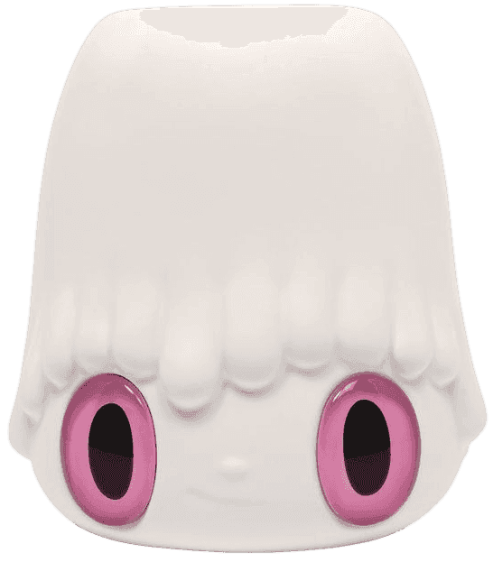 Javier Calleja, ‘Pot Pop Top' White Flower Vase (Pink Eyes)’, 2021, Sculpture, Ceramic planter, crystal pink eyes, Case Studyo, 