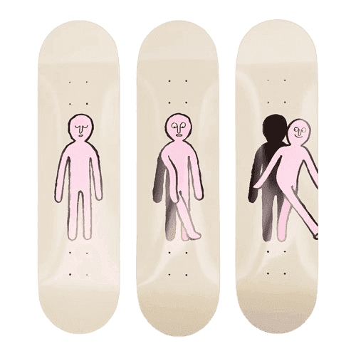 Jean Jullien, ‘Paper People Triptych (Set of 3 Skateboards)’, 2024, Collectible, Set of three skateboard decks, Bon Marche, 