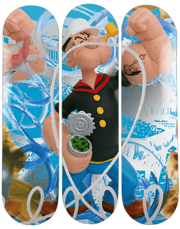 Jeff Koons, ‘Popeye Triptych (Set of 3 Skateboards)’, 2021, Print, Archival pigment prints in colours on skate decks, null, 