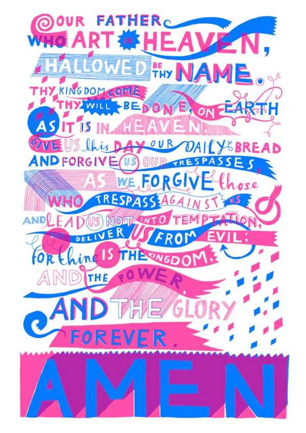 Jess Wilson, ‘Lords Prayer’, 2012, Print, 3 Colour Screenprint on Somerset Satin 300gsm Paper, null, Numbered
